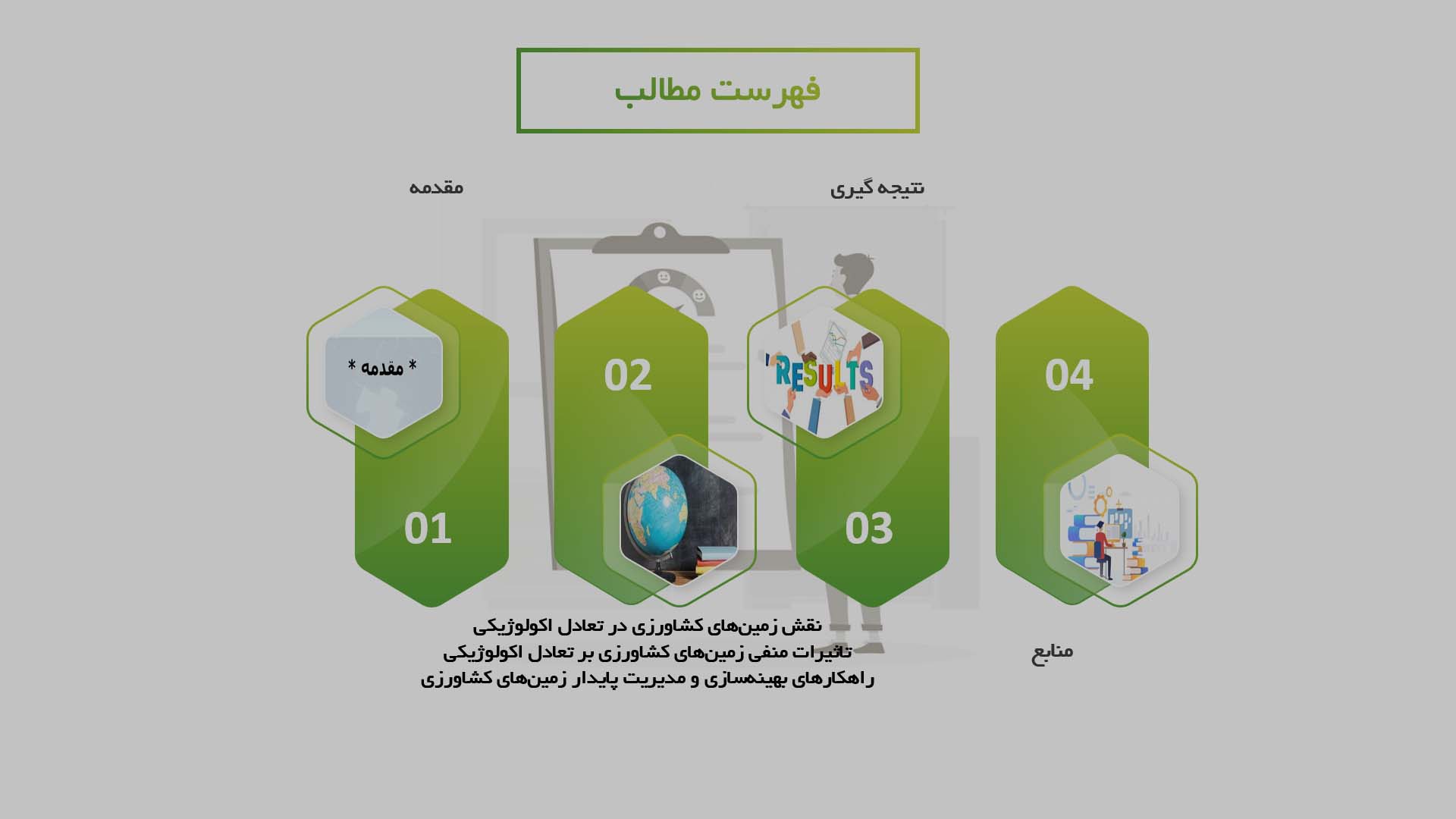 پاورپوینت در مورد نقش زمین‌های کشاورزی در تعادل اکولوژیکی